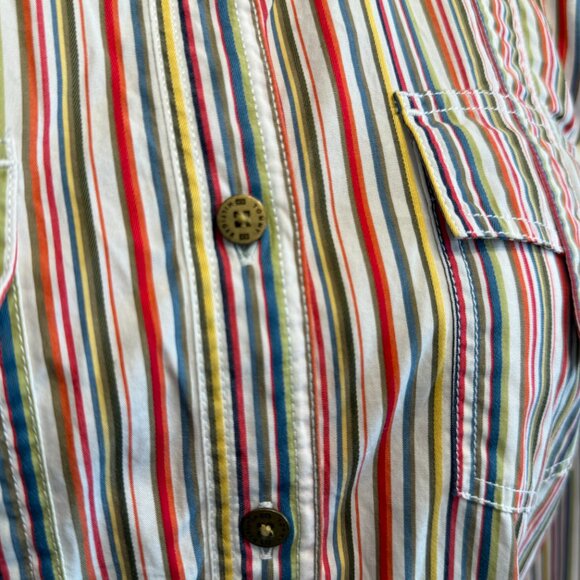 NEW Tommy Hilfiger women's large striped button down long sleeve VINTAGE shirt - Picture 3 of 6